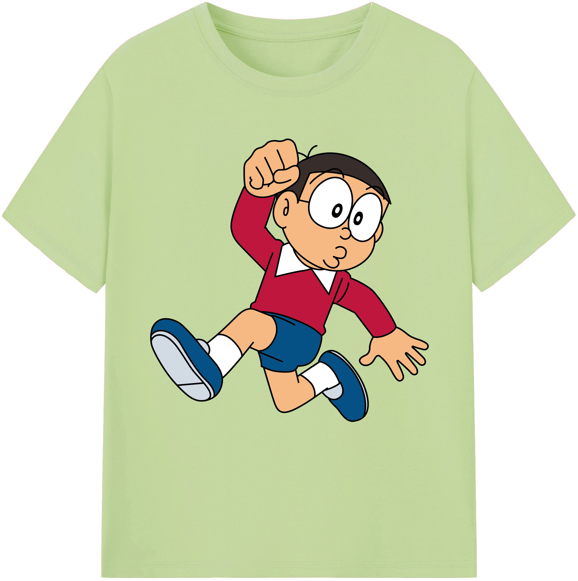 （画像用） ドラえもん 野比 のび太 Doraemon Nobita Nobi 綿100％半袖Tシャツ（フロントプリント）